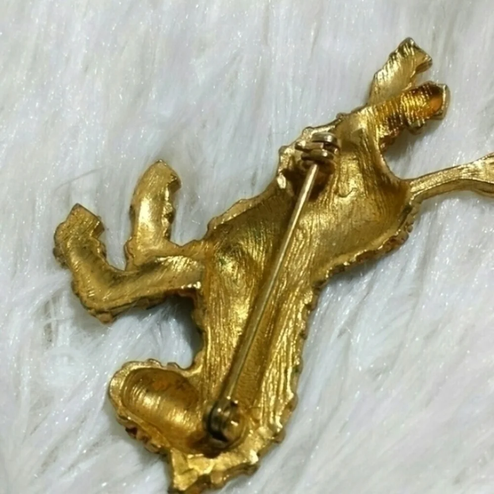 Vintage Jeweled Zebra Brooch Pin